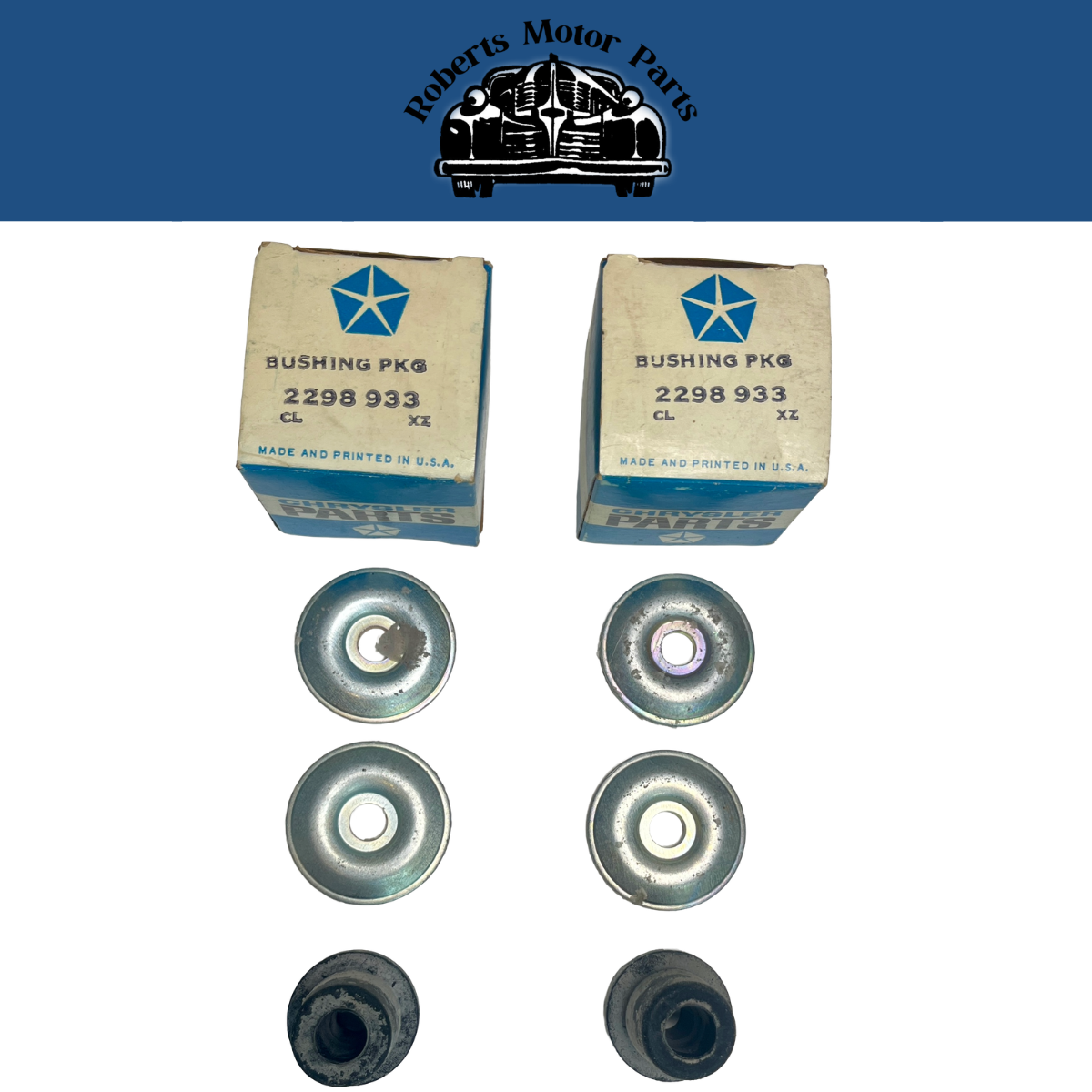 New Old Stock Front Upper Shock Bushing Pkg for All 1962-74 Models #2298933