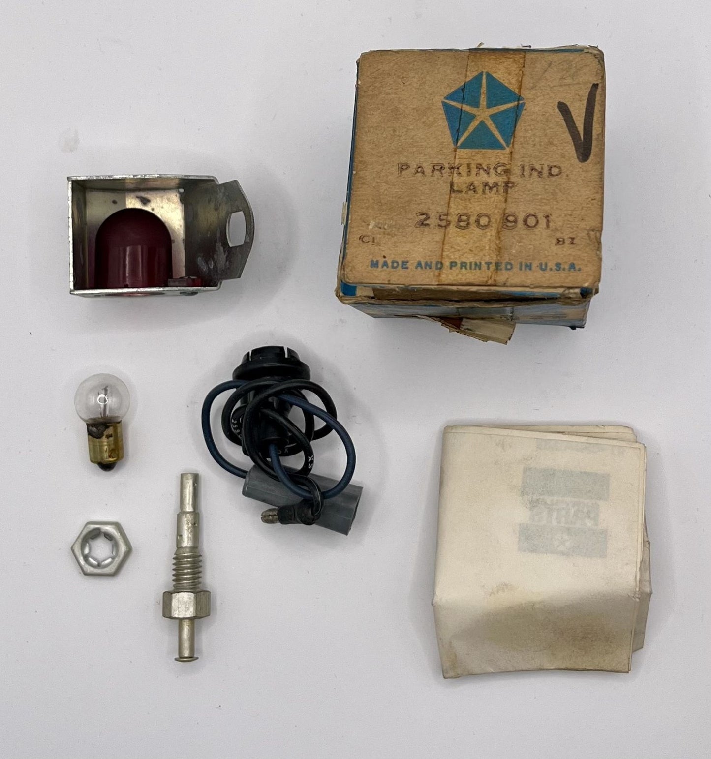 New Old Stock Parking Brake Signal Lamp Package for 1965-66 C Body #2580901