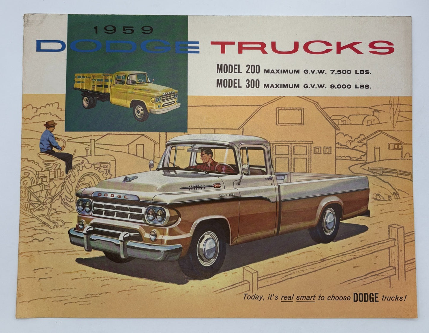 Original 1959 Dodge Trucks Model 200, 300 Sales Pamphlet #6429