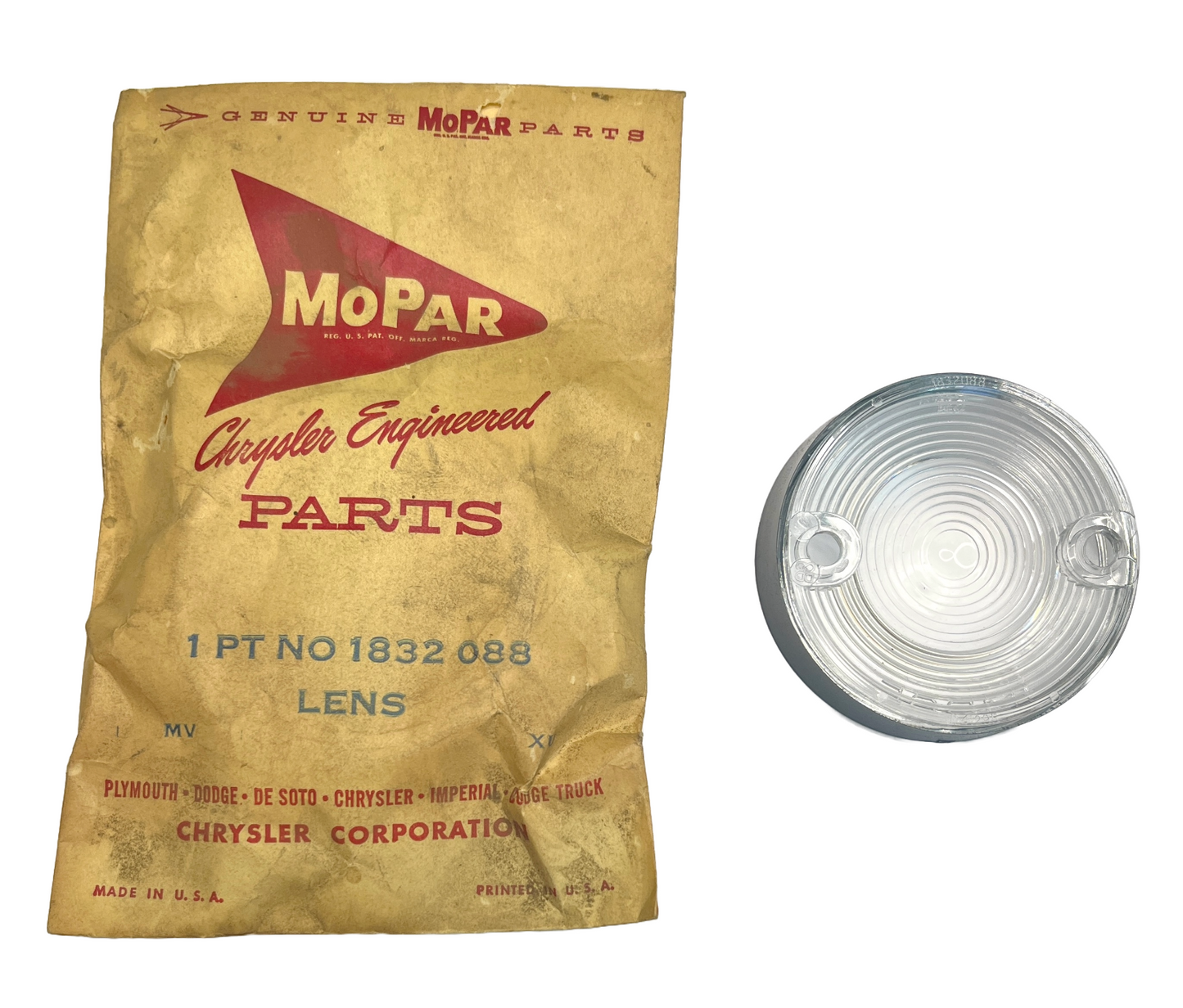 New Old Stock Parking Light Lens For 1958–59 Imperial Models Mopar #1832088