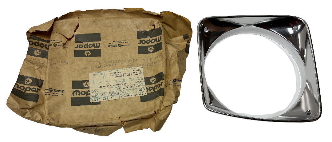 New Old Stock Right Headlight Bezel for 1972-76 Dodge D & W Truck #3494216