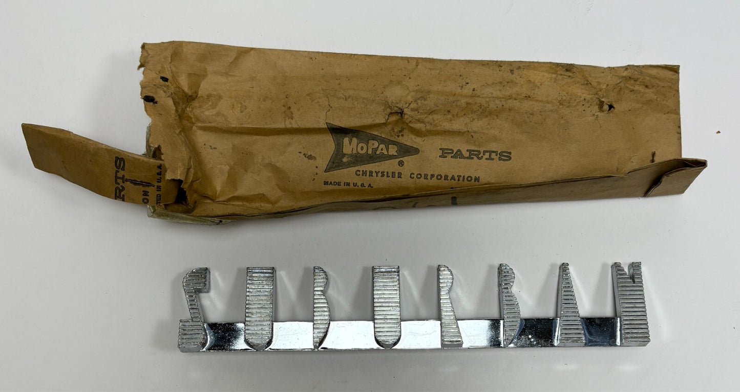 New Old Stock Nameplate for 1957-58 Plymouth Suburban Models Mopar #1686261