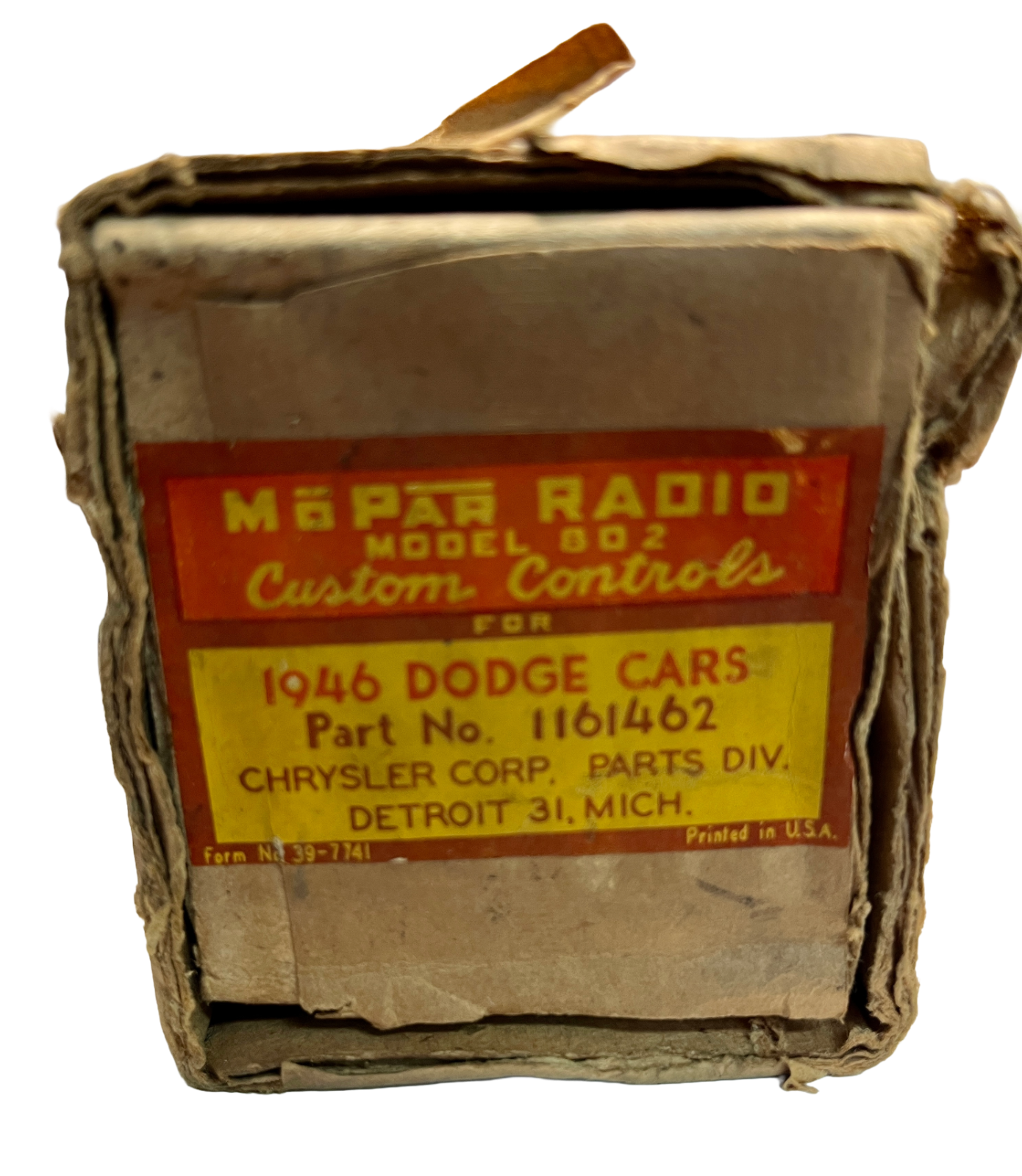 New Old Stock Radio Plate for 1942, 1946 Dodge Models w/802 Radio #1161462