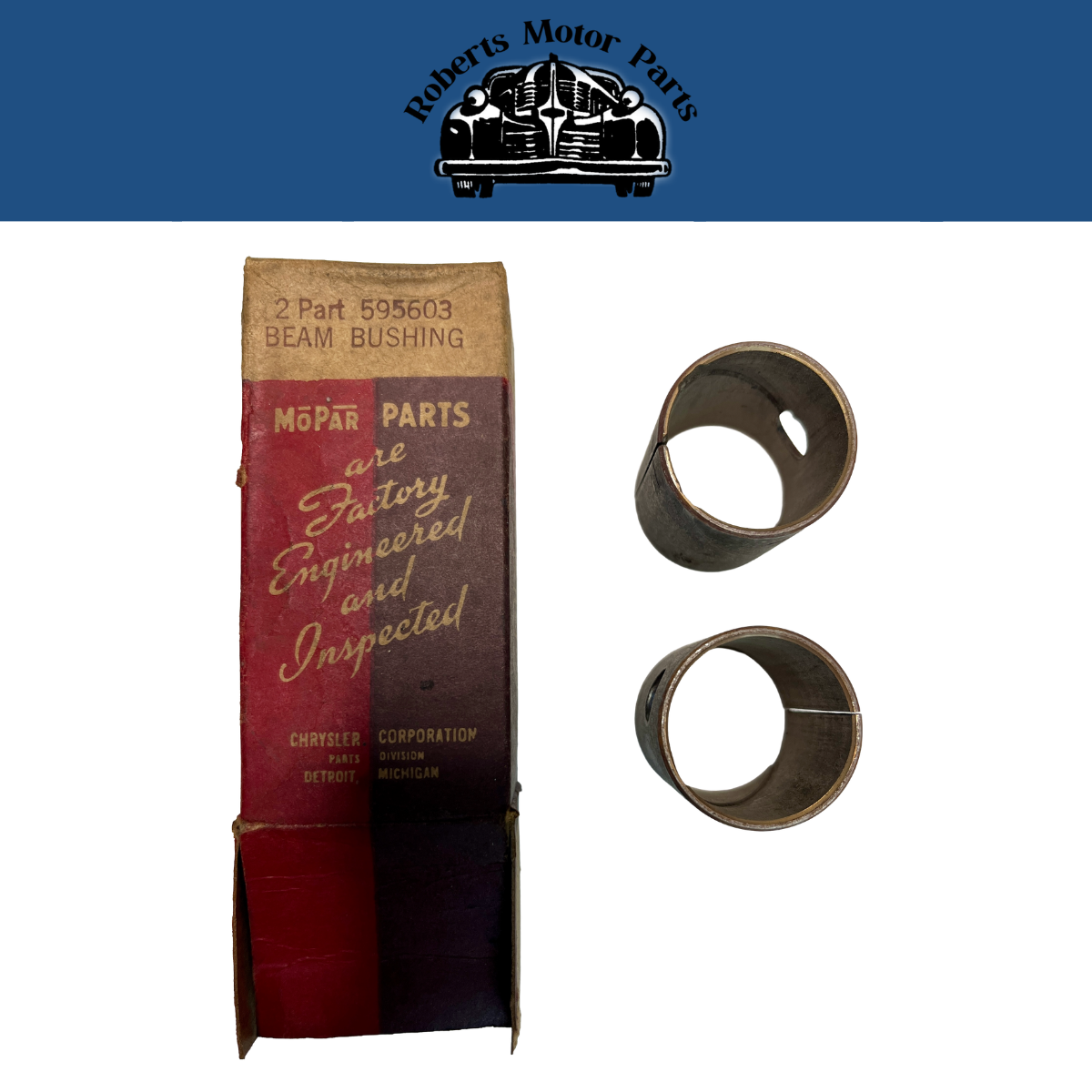New Old Stock Lower Spindle Bolt Bushing Pair For 1940-1947 Dodge Models #595603
