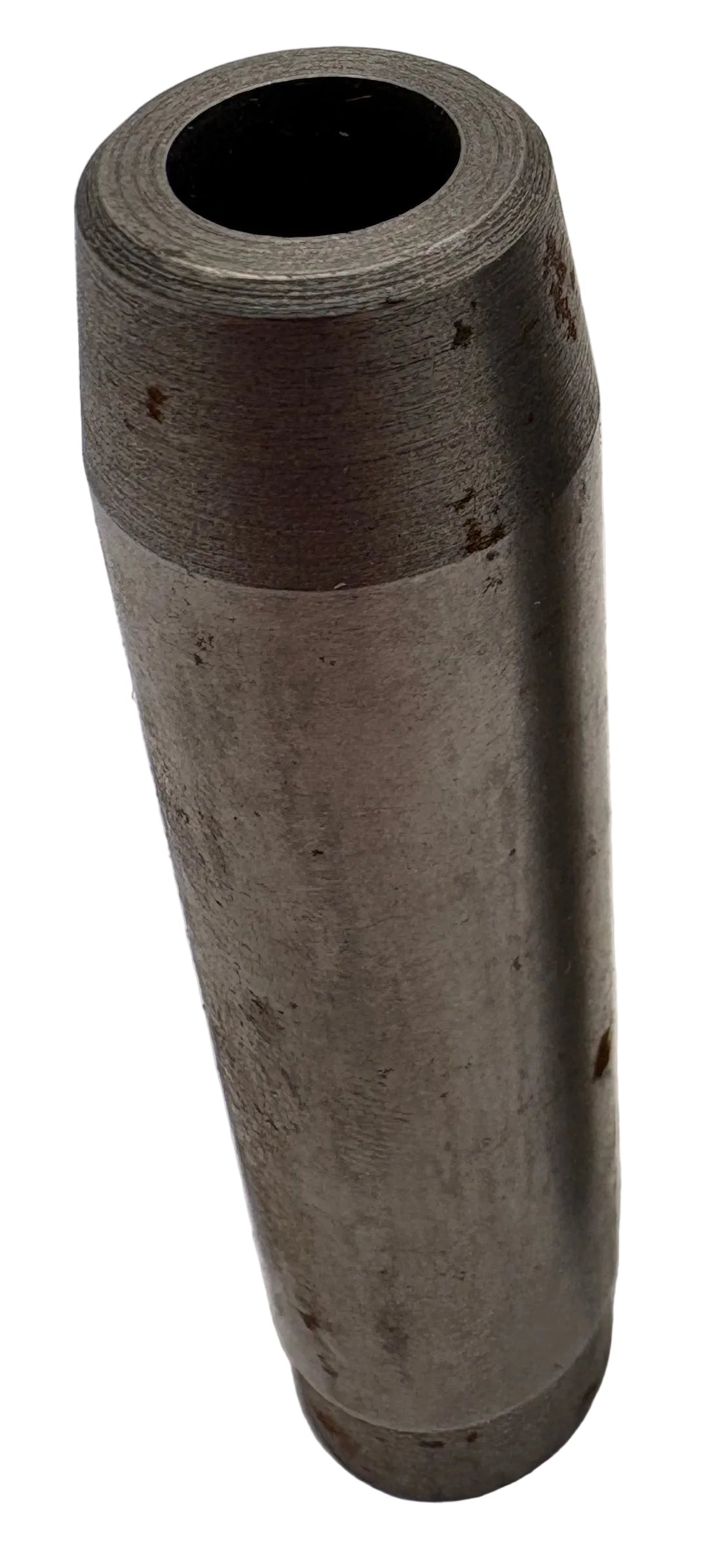 Two cylindrical metal components on a white background