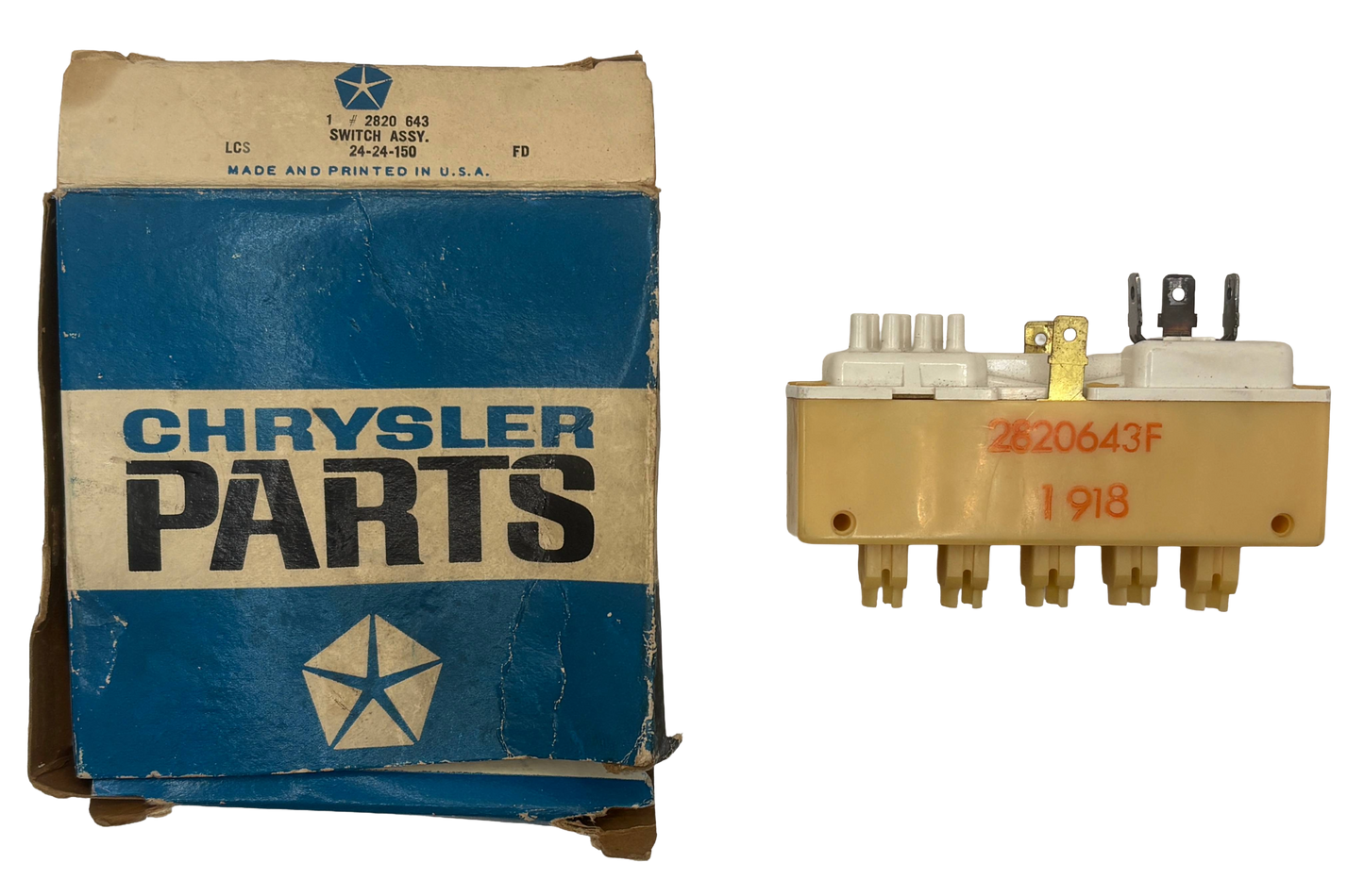 New Old Stock A/C Heater Vacuum Control Switch for 1968-73 Models Mopar #2820643