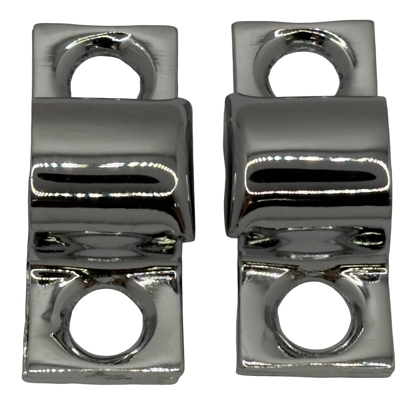 Hood Hinge Ends Chrome Pair