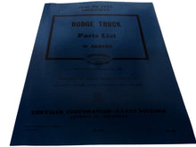 Parts Manual Dodge Truck W-Series 1941-1947