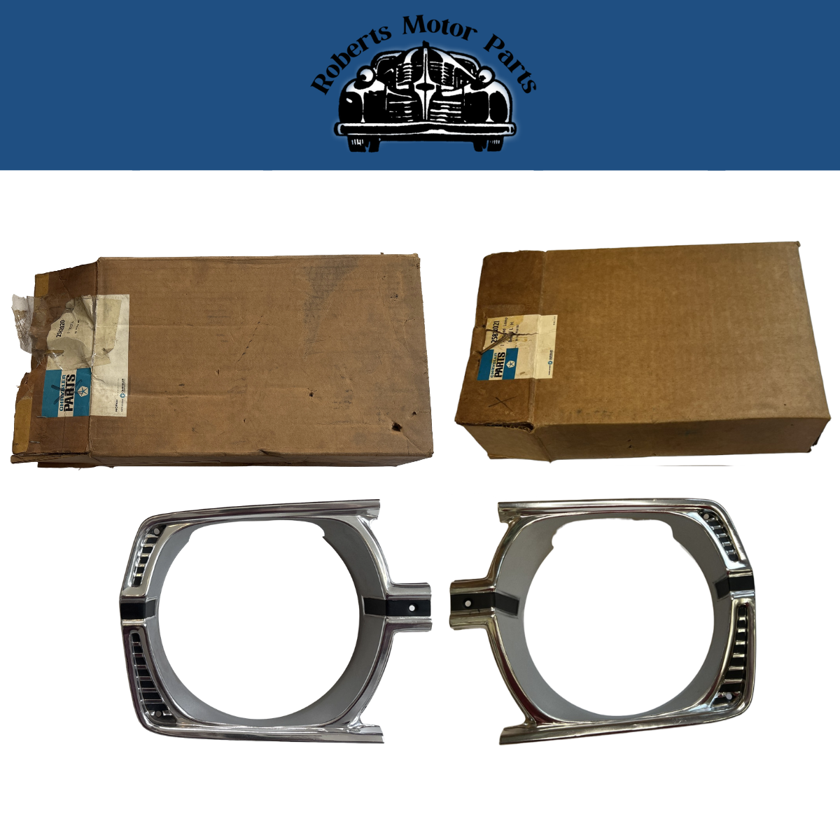 New Old Stock Headlight Bezels 1967 Plymouth Valiant Signet #2582020 & 2582021