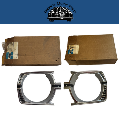 New Old Stock Headlight Bezels 1967 Plymouth Valiant Signet #2582020 & 2582021