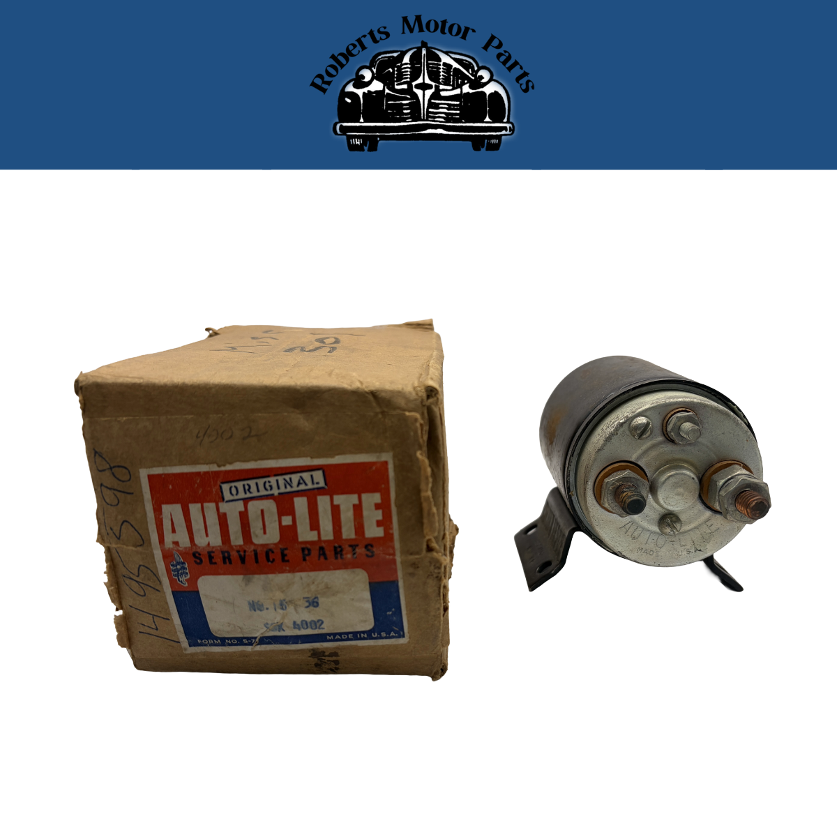 New Old Stock Autolite 6 Volt Starter Solenoid For 1950-1955 Mopar #1495598
