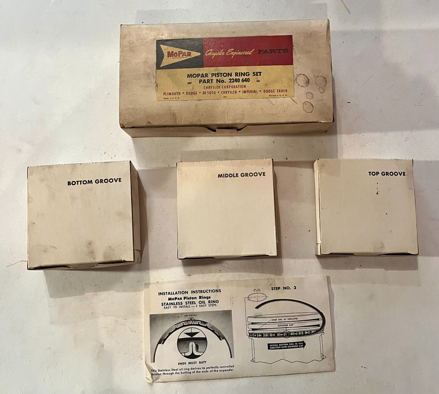 NOS Mopar Piston Rings 1960 Thru 1971 6 Cylinder Engines #2240640