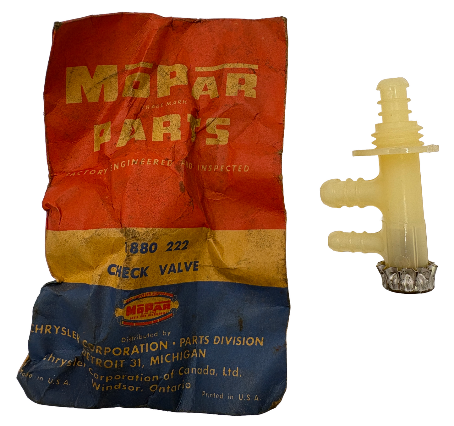 New Old Stock Windshield Washer Check Valve for 1959-63 Mopar #1880222