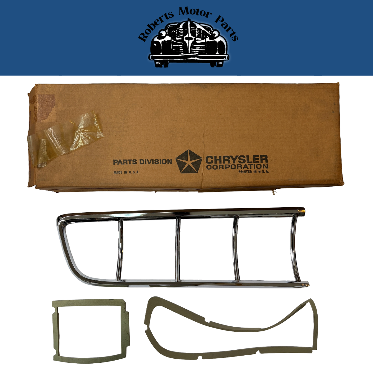 New Old Stock Left Tail Bezel & Gasket Package For 1965 Chrysler Models #2525501