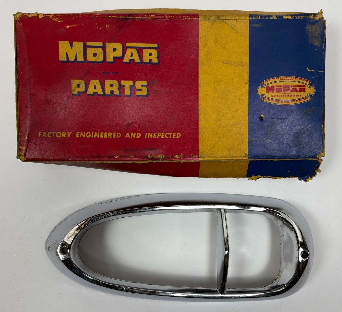 New Old Stock Right Tail Light Bezel for 1951-52 DeSoto Models Mopar #1473507