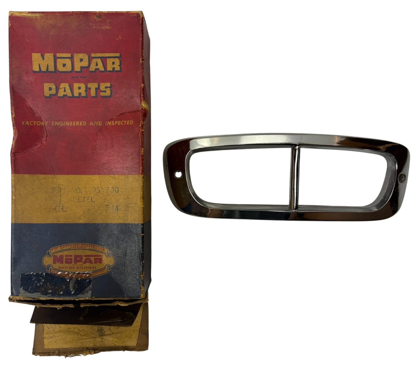 New Old Stock Left Parking Light Bezel Cover for 1953 Chrysler #1495730