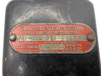 New Old Stock Autolite Voltage Regulator 6V 30 Amp 1938-1939 Mopar #VRD-4002B