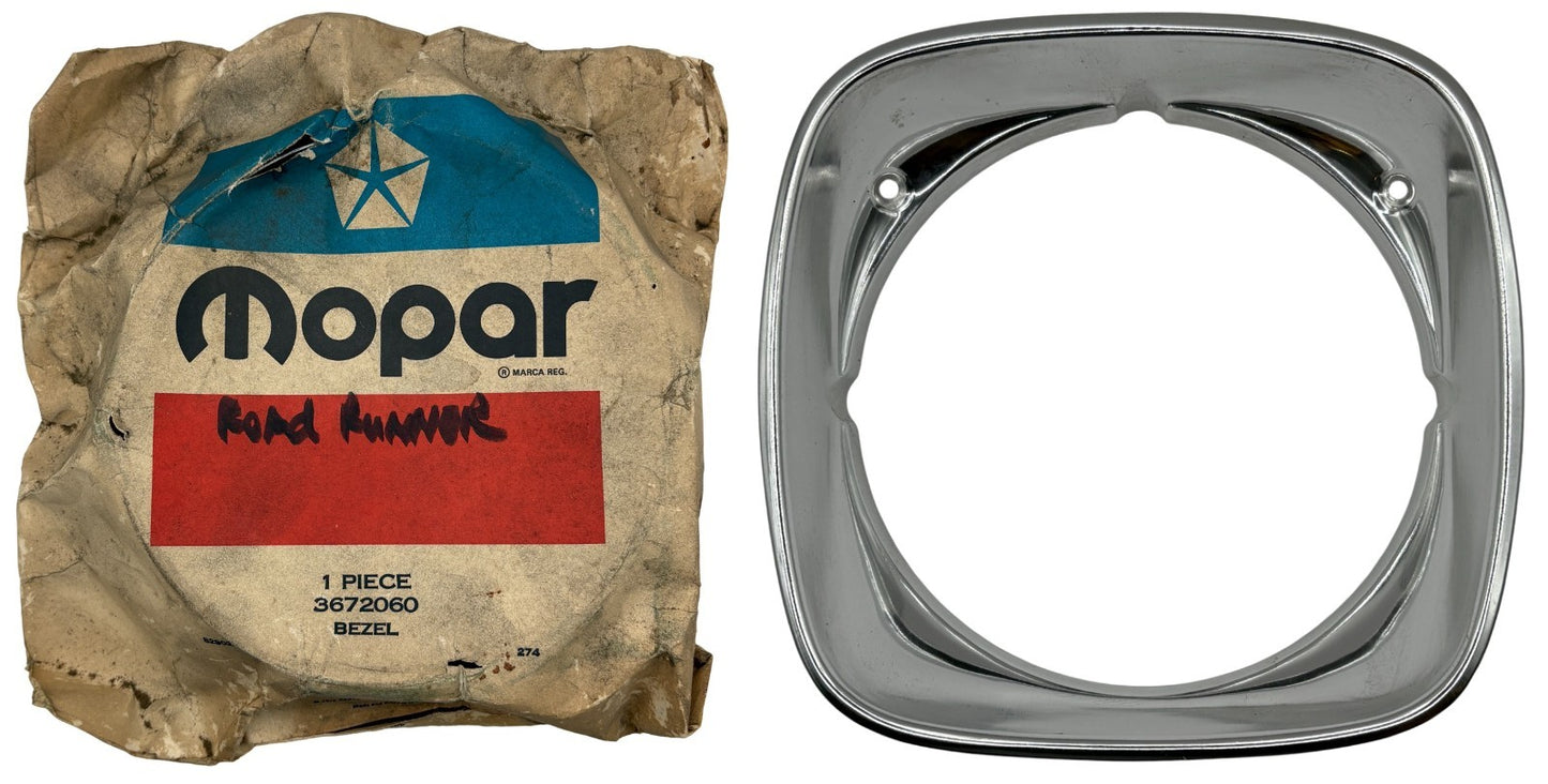 New Old Stock Headlight Bezel for 1973 Plymouth Fury Models Mopar #3672060