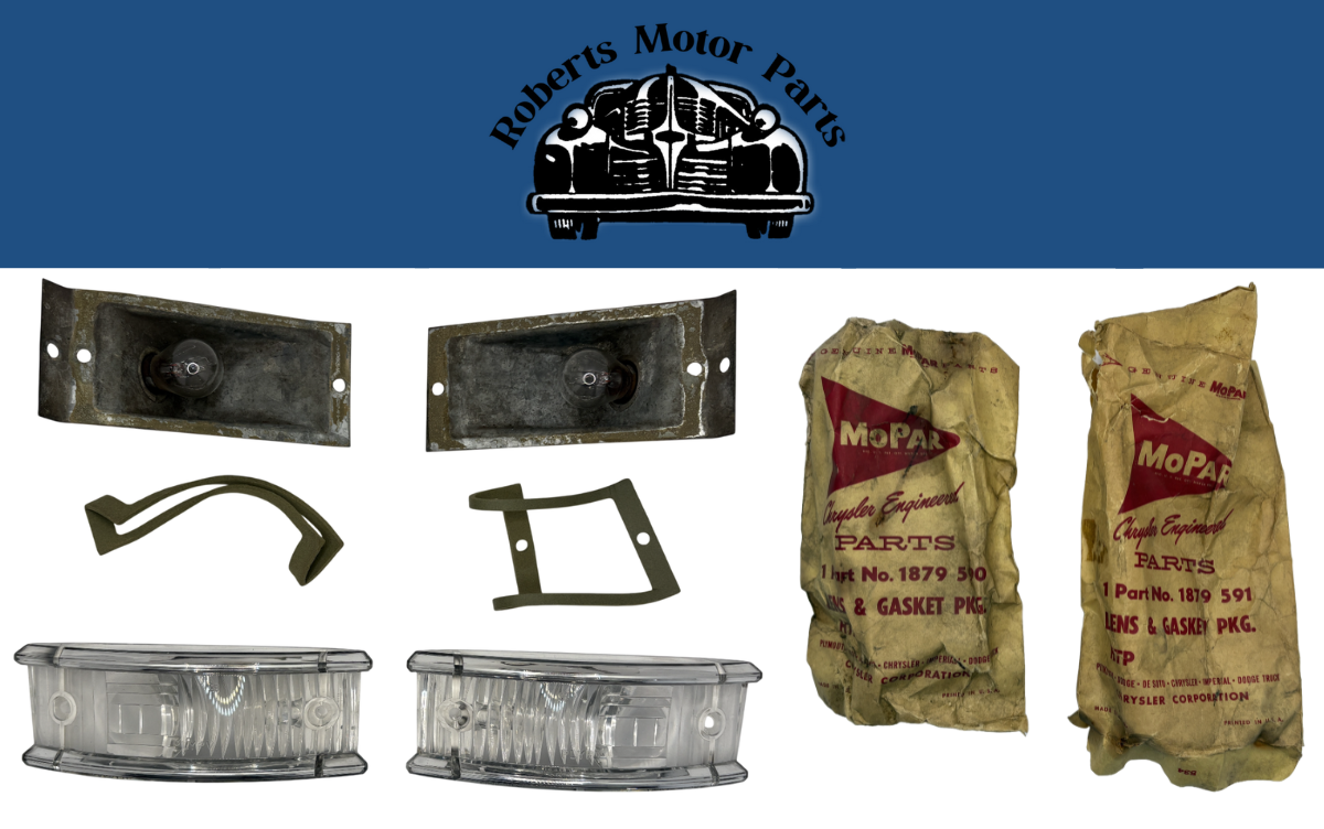 New Old Stock Turn Signal Lens & Housing Pair 1959 Plymouth #1879590 & 1879591