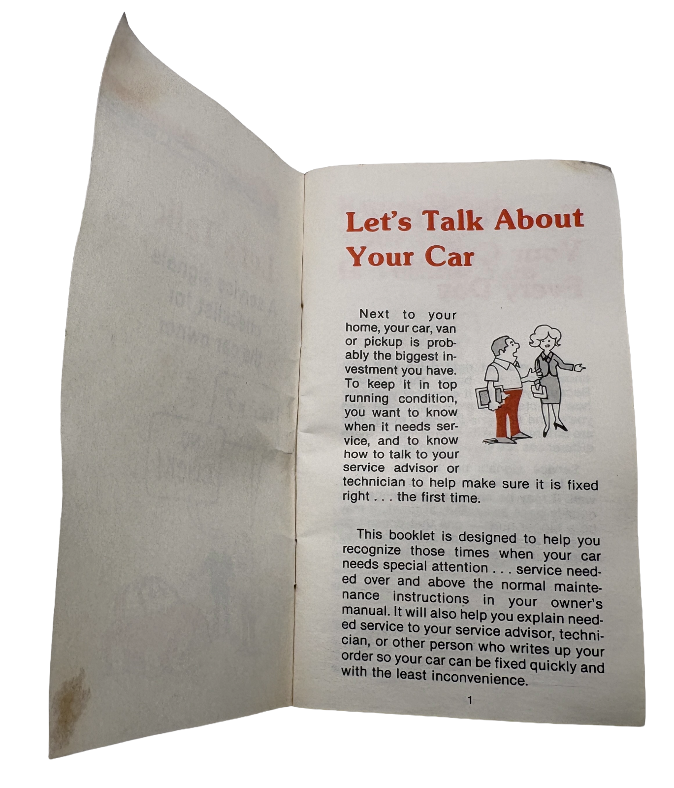 Original 1979 Chevrolet Dealership Let's Talk Service Signals Checklist Pamphlet