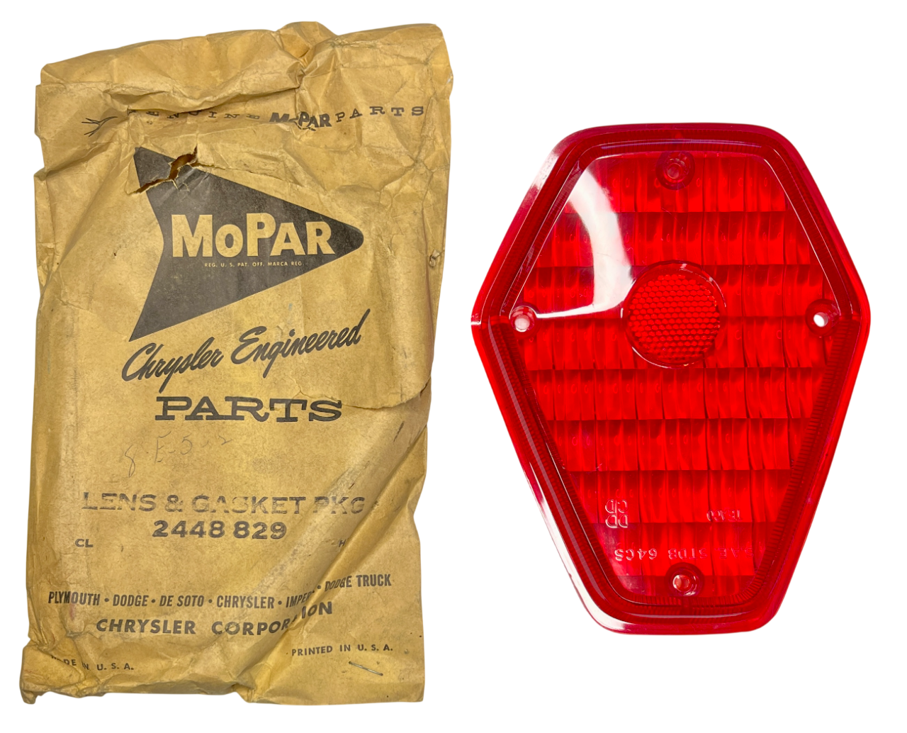 New Old Stock Tail Light Lens For 1964 Chrysler Station Wagon Models #2448829