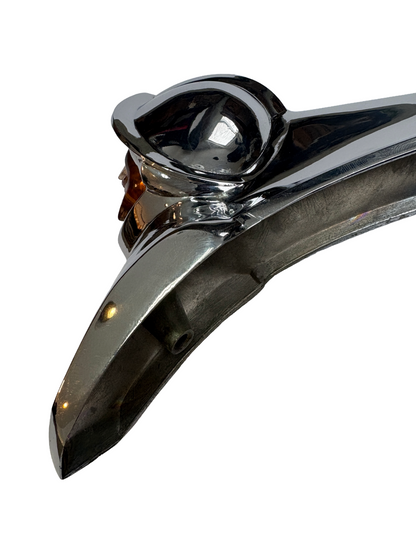 New Old Stock Chrome Hood Ornament w/Amber Face For 1949-50 DeSoto #1335605