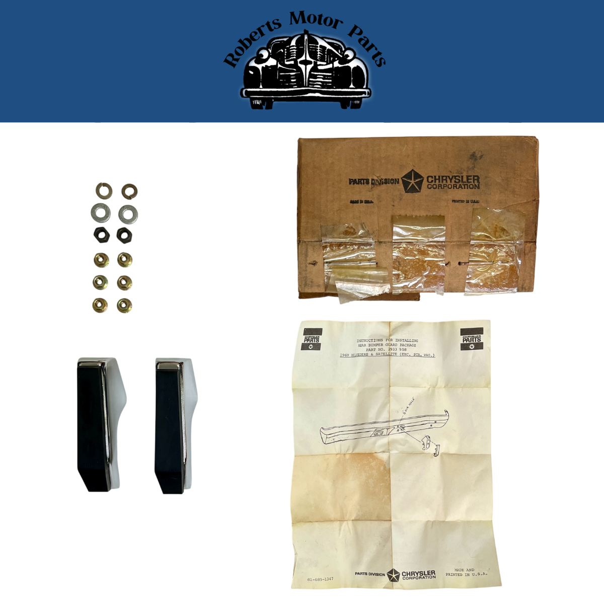 New Old Stock Bumper Guards for 1968-69 Plymouth GTX Road Runner #2933958