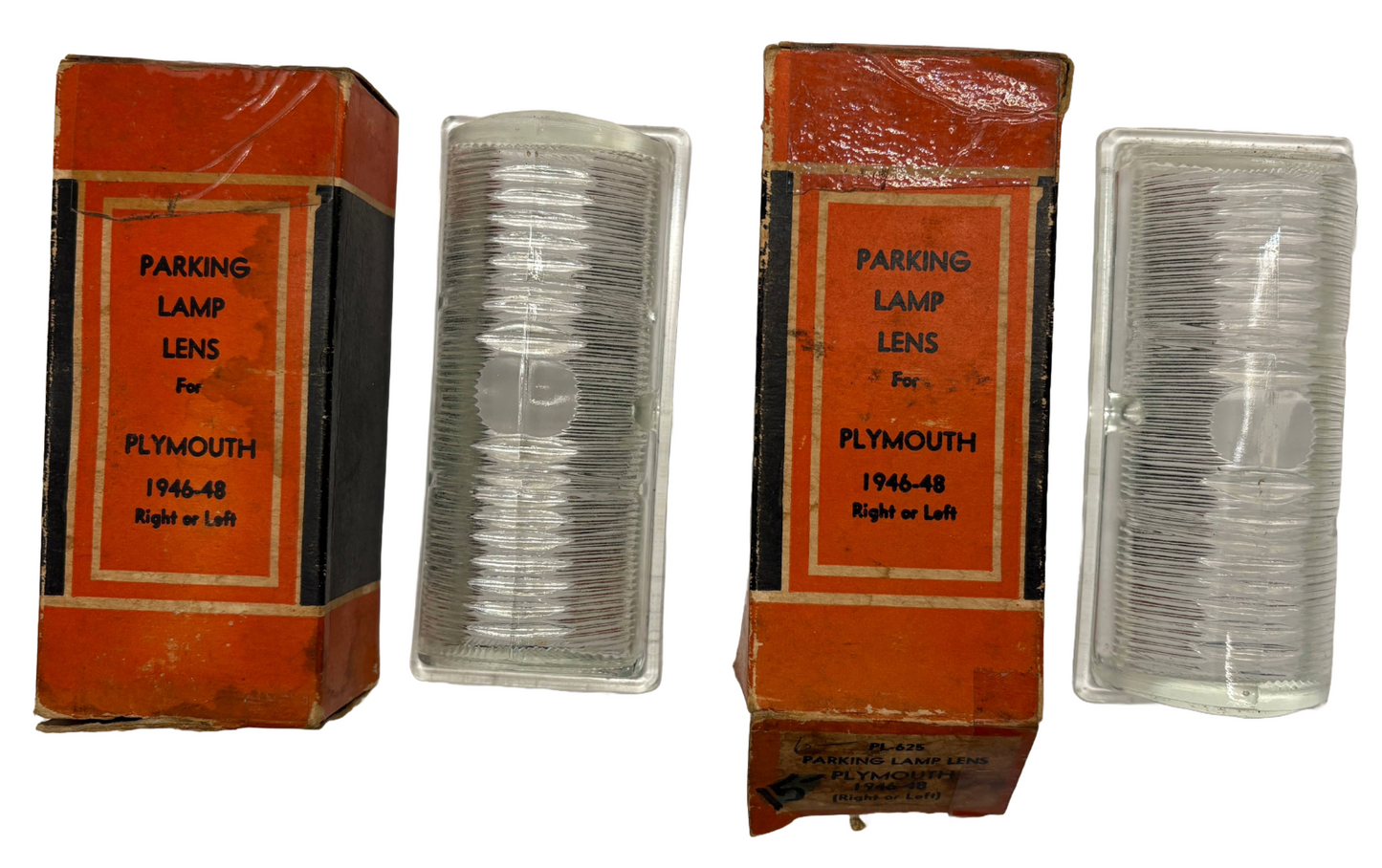 New Old Stock Parking Lamp Lenses For 1946-48 Plymouth Models Lynx Eye #PL-625