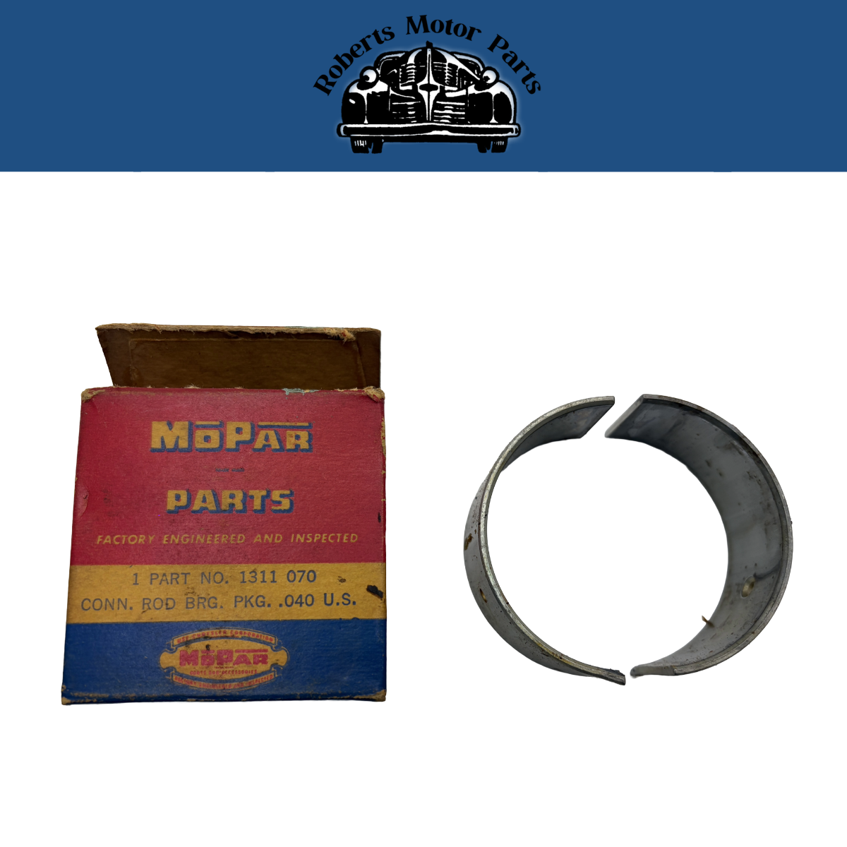 New Old Stock Connecting Rod Bearing .040 U/S For 1934-1955 Mopar 6 Cyl #1311070