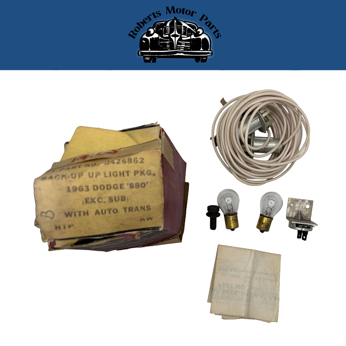 New Old Stock Back Up Light Package For 1963 Dodge 880 Auto Trans #2426862