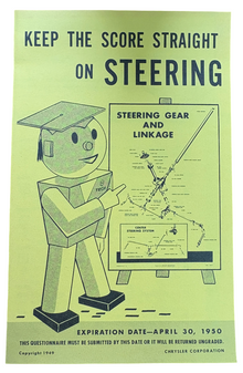Original 1949 Chrysler Ross Roy Steering Questionnaire Brochure Vol. 3 No. 4