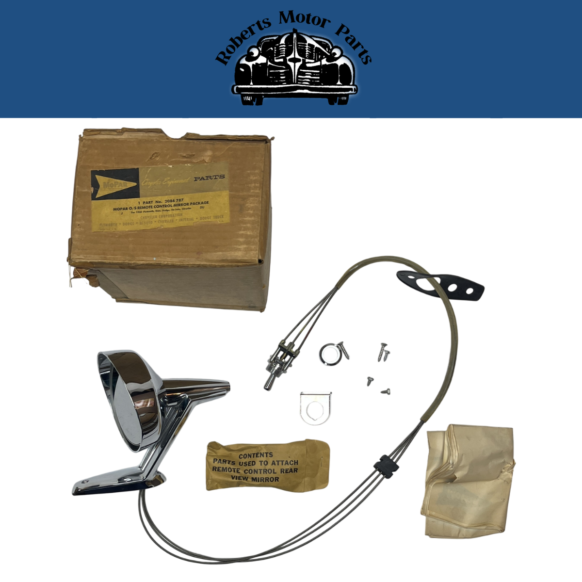 New Old Stock Outside Remote Control Mirror Package For 1958-1960 Mopar #2084787