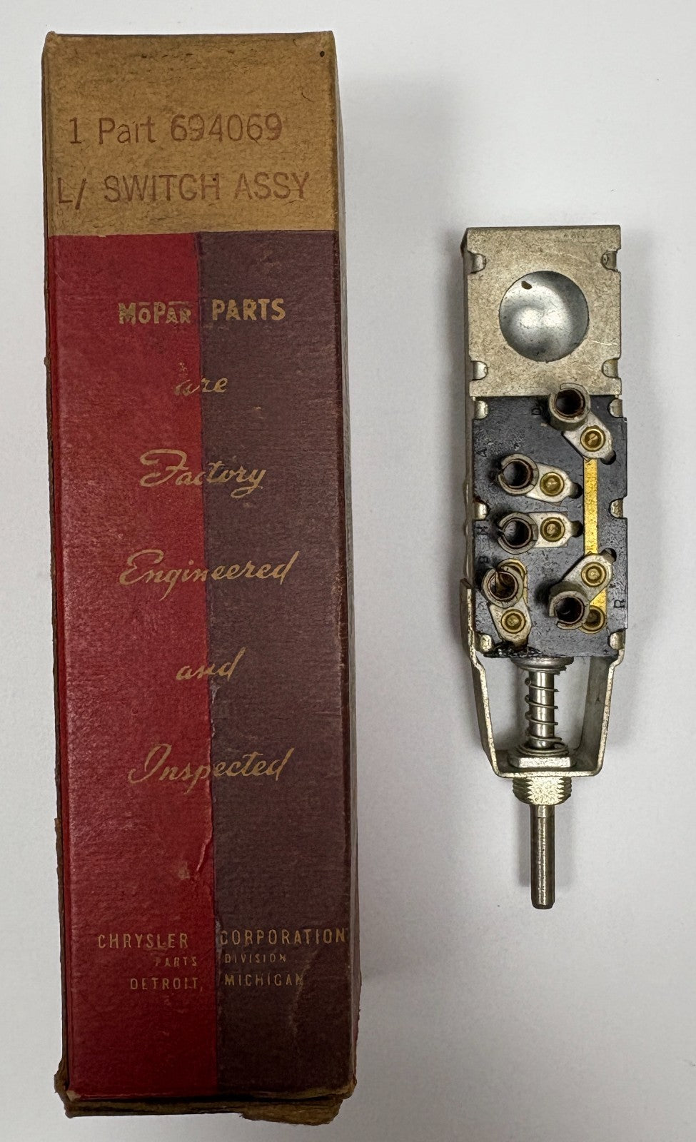 New Old Stock Headlight Switch for 1939 Chrysler Models Mopar #694069