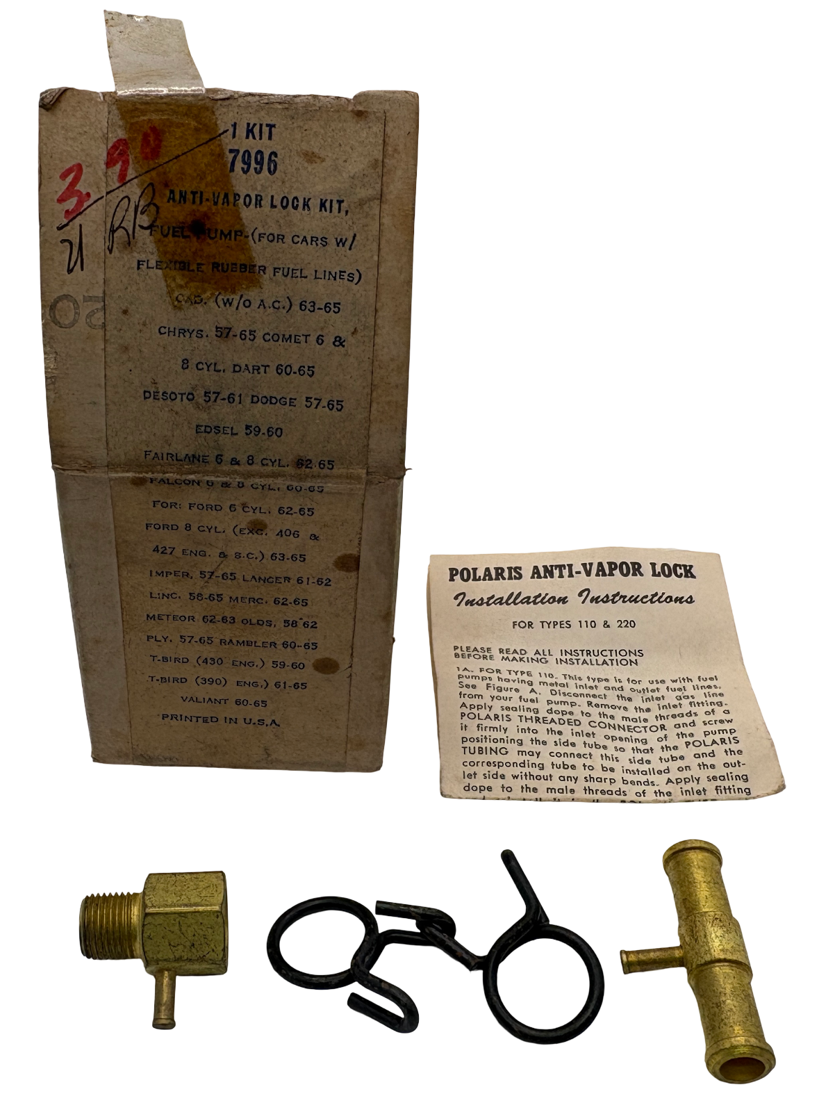 New Old Stock Anti-Vapor Lock Kit for 1957-65 Models #7996