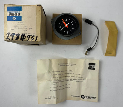 NOS Mopar Dash Clock 1971-4 Dodge & 1970-4 Plymouth Standard Dash #2984951