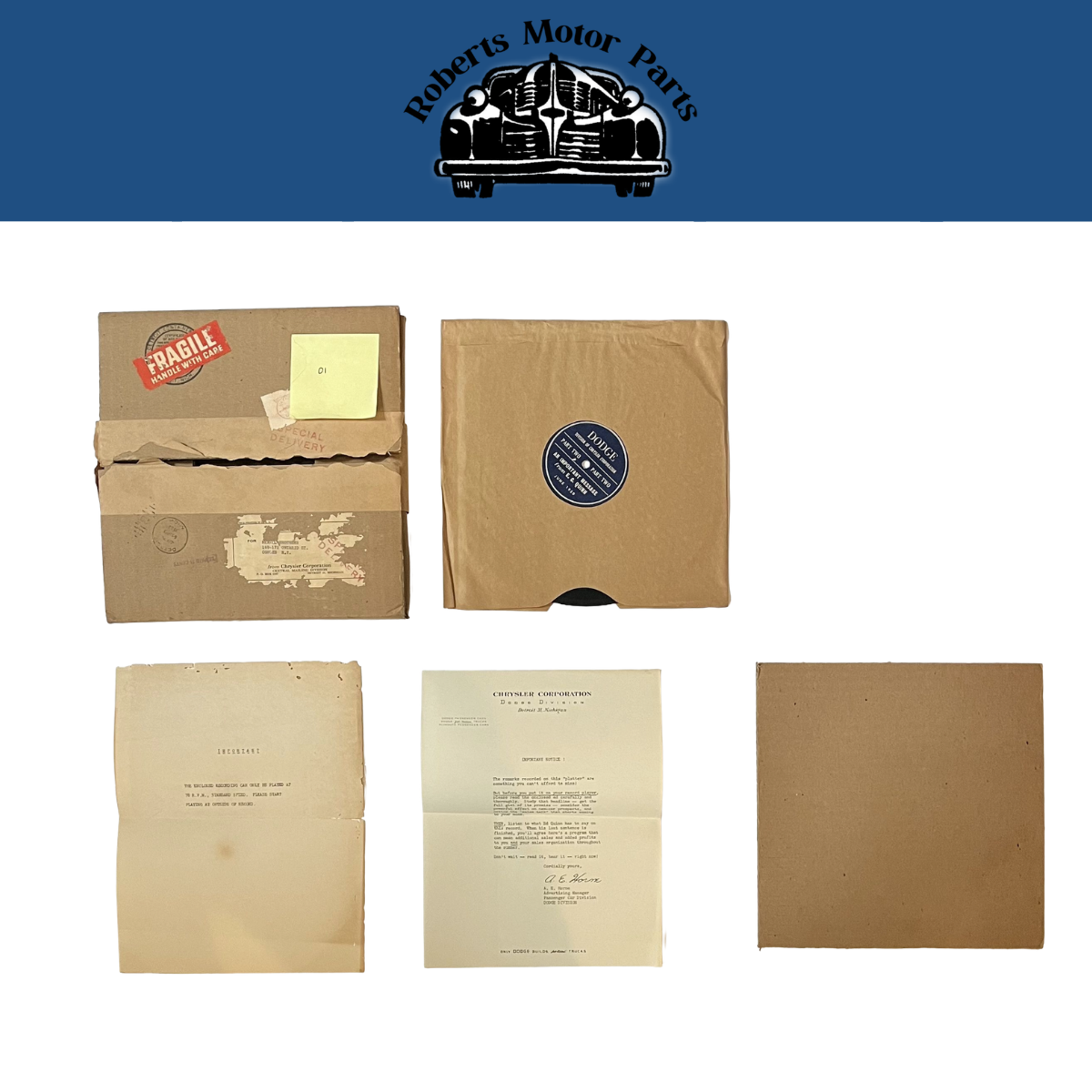 New Old Stock Informational Record "An Important Message" from E. C. Quinn 1950