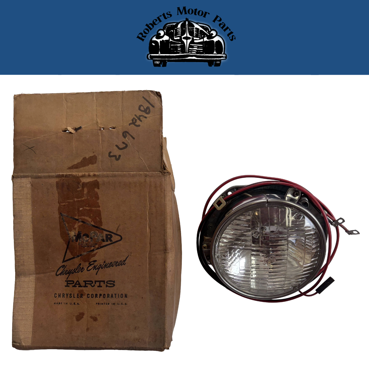 New Old Stock Right Dual High-Low Beam Headlamp Complete 1959 DeSoto #1842673