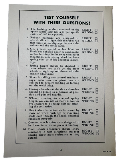Original Ross Roy Suspension System Service Tips Book 1949 Chrysler Vol 2 No 8