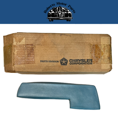 New Old Stock Front Right Blue Arm Rest Pad for 1965 B-Body 4-Doors #1216AB4