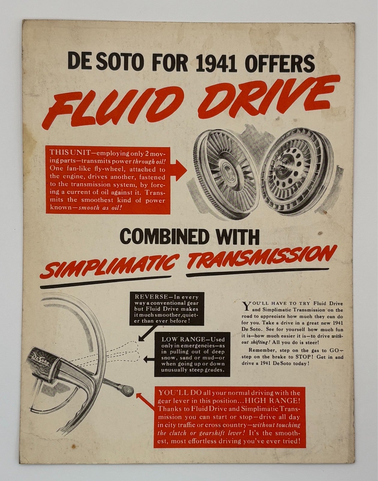 1941 DeSoto Fluid Drive Simplimatic Transmission #D-1964