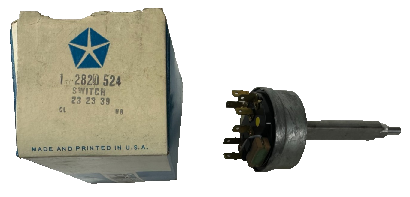 New Old Stock 2 Speed Wiper Switch for 1967 Plymouth Models Mopar #2820524