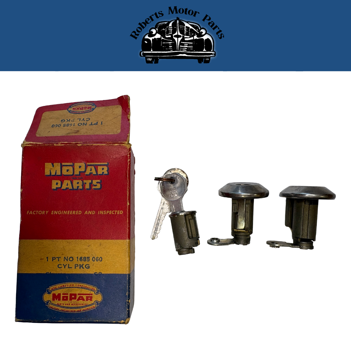 New Old Stock Door & Ignition Lock Cylinder & Keys 1956 Mopar Sp 4-Door #1685060