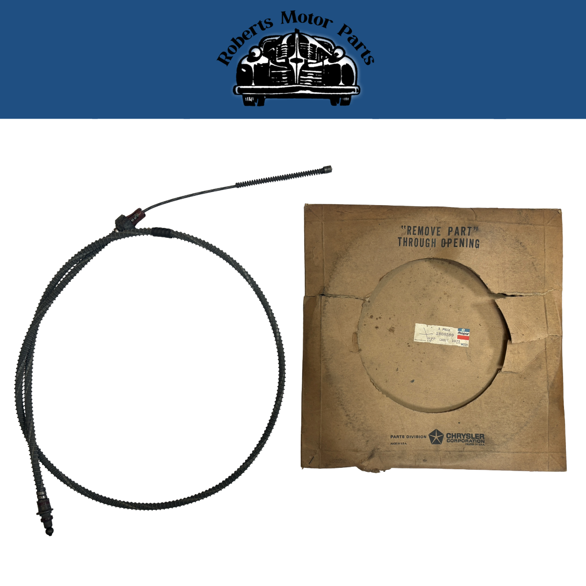 New Old Stock Right Rear Parking Brake Cable For 1963-1968 Mopar C-Body #2808589