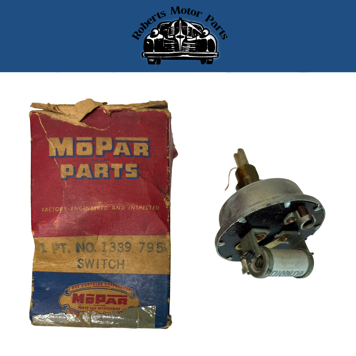 New Old Stock Defroster Switch 1951-1954 Mopar Plymouth Dodge Chrysler #1339795