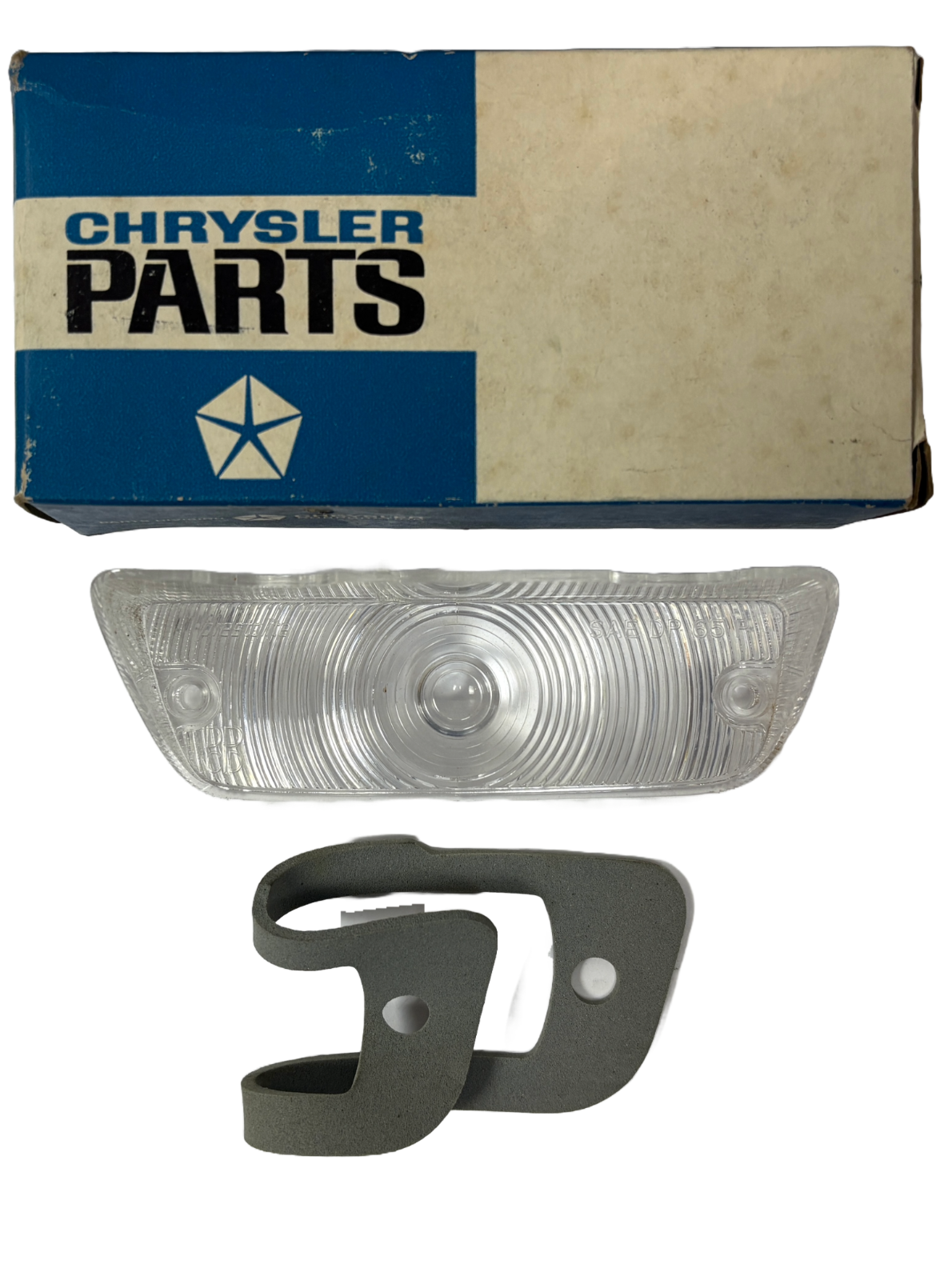 New Old Stock Left Parking Light Lens w/ Gasket for 1965-66 Fury #2525259