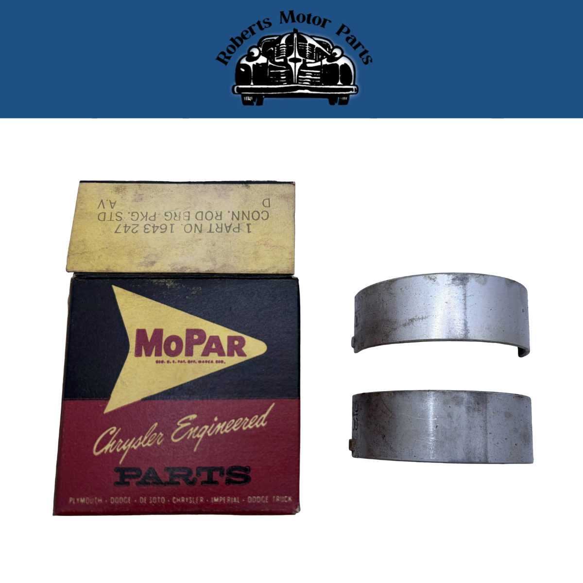 New Old Stock Mopar Connecting Rod Bearing Std For 1956-1957 DeSoto V8 #1643247