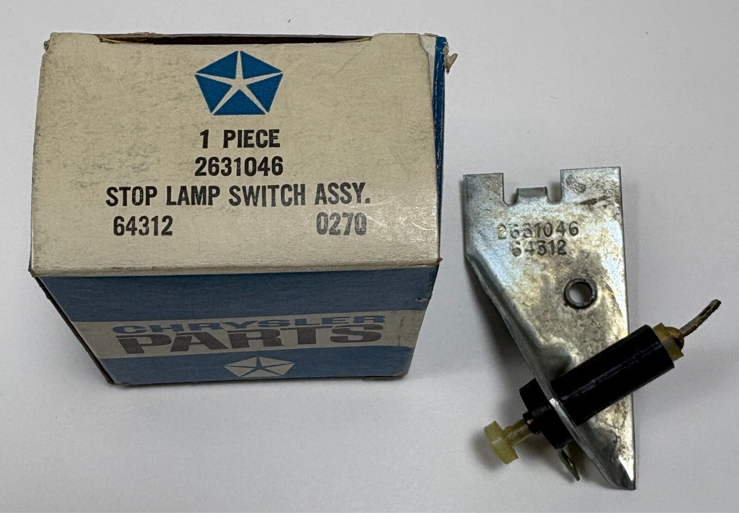 New Old Stock Brake Light Switch for 1961-6 A Body Valiant Models Mopar #2631046
