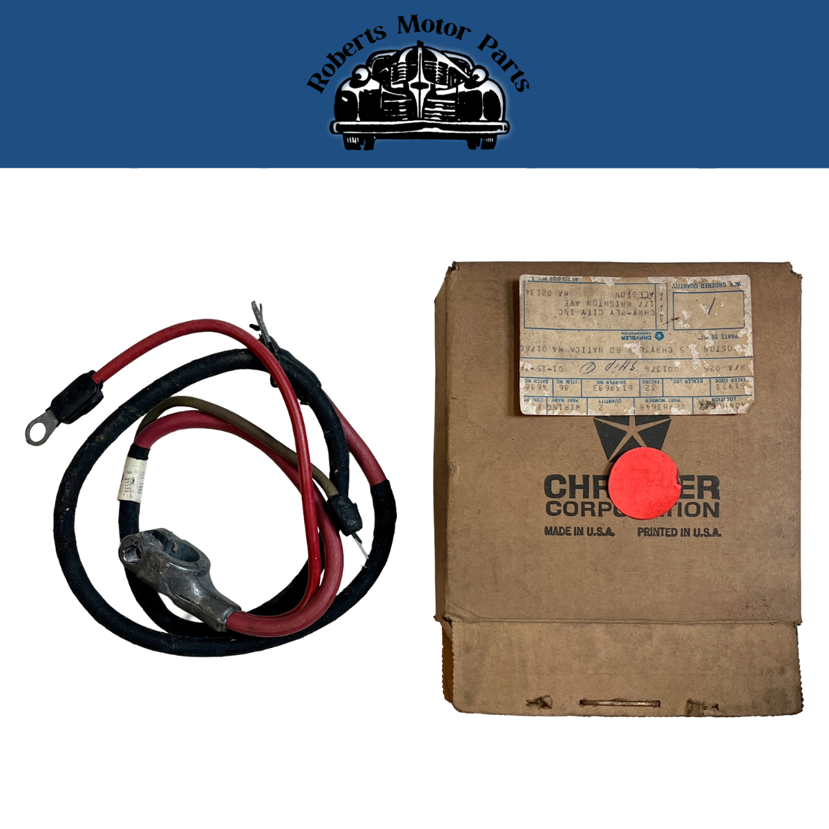 NOS Positive Battery Cable for 1970-1974 Charger Satellite Challenger #2983648