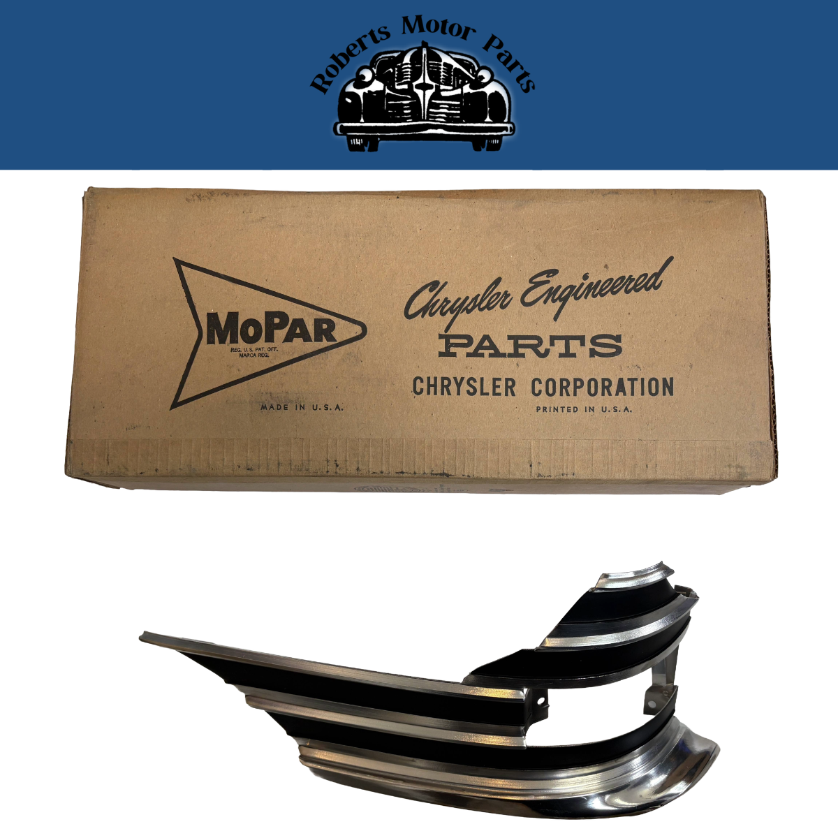 New Old Stock Right Grille Extension Dull Finish For 1959 Plymouth #1902610