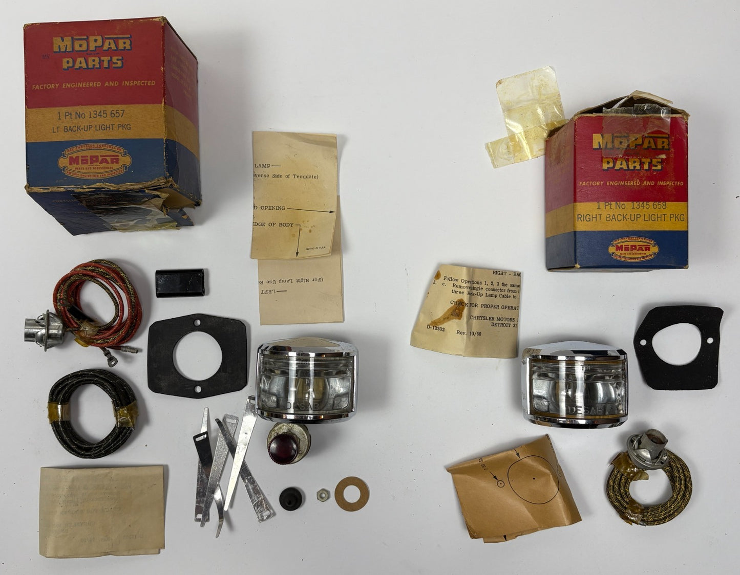 New Old Stock Back Up Lamps for 1950-52 Models #1345657 & 1345658